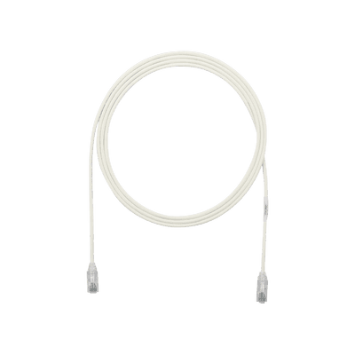 Cable de Parcheo TX6, UTP Cat6, Diámetro Reducido (28AWG), Color Blanco Mate, 1ft 