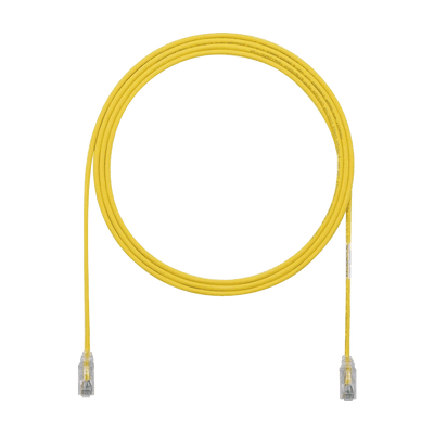 Cable de Parcheo TX6, UTP Cat6, Diámetro Reducido (28AWG), Color Amarillo, 10ft 