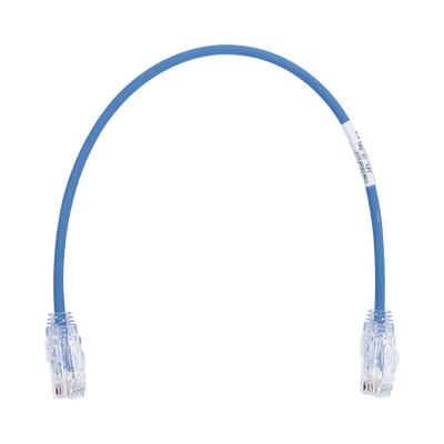 Cable de Parcheo TX6, UTP Cat6, Diámetro Reducido (28AWG), Color Azul, 1ft 