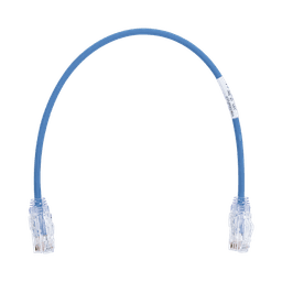 Cable de Parcheo TX6, UTP Cat6, Diámetro Reducido (28AWG), Color Azul, 1ft 