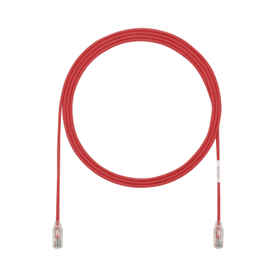 Cable de Parcheo TX6, UTP Cat6, Diámetro Reducido (28AWG), Color Rojo, 3ft 