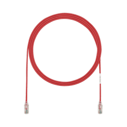 Cable de Parcheo TX6, UTP Cat6, Diámetro Reducido (28AWG), Color Rojo, 3ft 