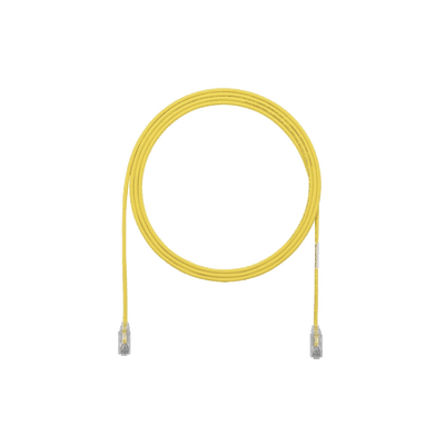 Cable de Parcheo TX6, UTP Cat6, Diámetro Reducido (28AWG), Color Amarillo, 3ft 