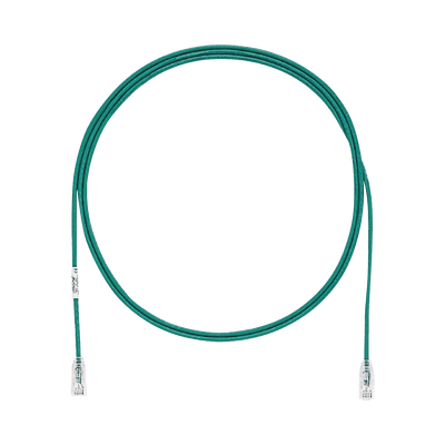 Cable de Parcheo TX6, UTP Cat6, Diámetro Reducido (28AWG), Color Verde, 5ft 