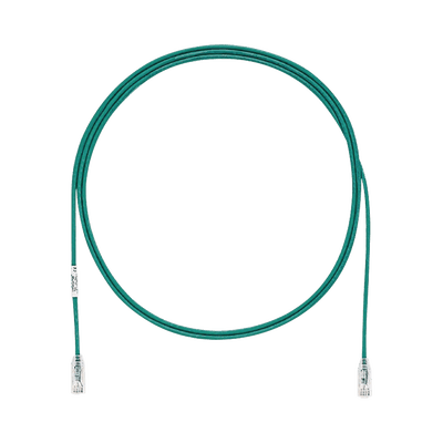 Cable de Parcheo TX6, UTP Cat6, Diámetro Reducido (28AWG), Color Verde, 7ft 