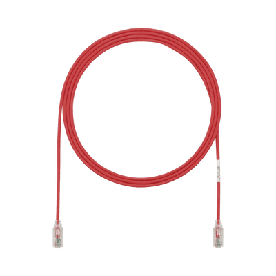 Cable de Parcheo TX6, UTP Cat6, Diámetro Reducido (28AWG), Color Rojo, 7ft 