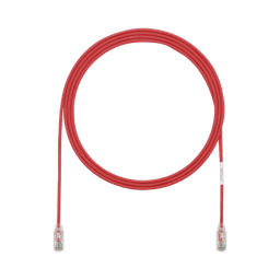 Cable de Parcheo TX6, UTP Cat6, Diámetro Reducido (28AWG), Color Rojo, 7ft 