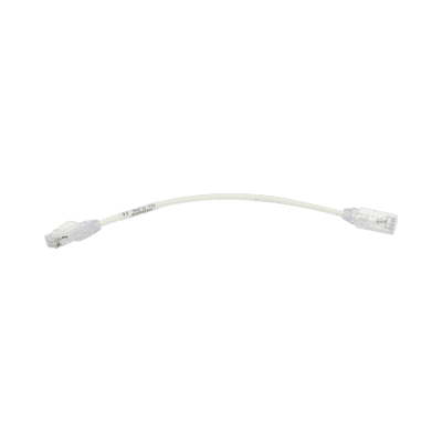 Cable de Parcheo TX6, UTP Cat6, Diámetro Reducido (28AWG), Color Blanco, 8in (20.2cm)