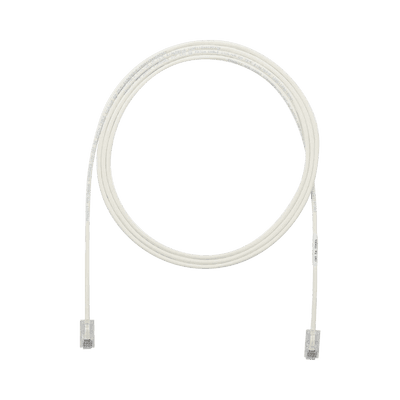 Cable de Parcheo UTP Cat6A, CM/LSZH, Diámetro Reducido (28AWG), Color Blanco Mate, 20ft