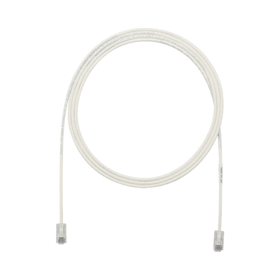 Cable de Parcheo UTP Cat6A, CM/LSZH, Diámetro Reducido (28AWG), Color Blanco Mate, 3ft