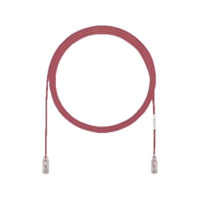 Cable de Parcheo UTP Cat6A, CM/LSZH, Diámetro Reducido (28AWG), Color Rojo, 3ft