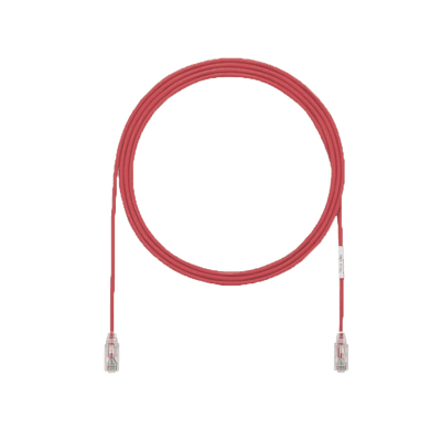 Cable de Parcheo UTP Cat6A, CM/LSZH, Diámetro Reducido (28AWG), Color Rojo, 5ft