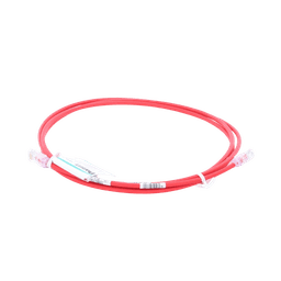 Cable de Parcheo UTP Cat6A, CM/LSZH, Diámetro Reducido (28AWG), Color Rojo, 7ft