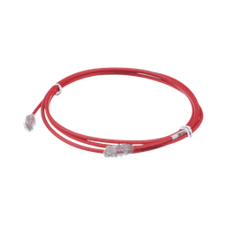 Cable de Parcheo UTP Cat6A, CM/LSZH, Diámetro Reducido (28AWG), Color Rojo, 7ft