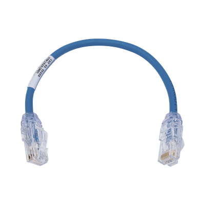 Cable de Parcheo UTP, Cat6A, Diámetro Reducido (28 AWG), CM/LSZH, Color Azul, 8in (20.3cm)