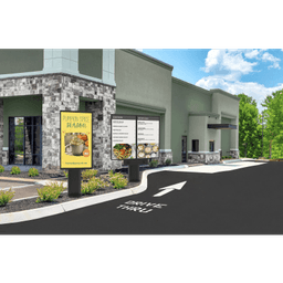 Montaje Tipo Kiosco para exterior compatible con Pantallas de 55" Samsung OH55AS / Diseño Ultradelgado / METAL / Exterior IP65 / Base Pedestal 8" / Soporte para 2 pantallas