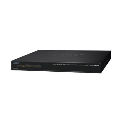 Switch AV Profesional para Integraciones Audiovisuales, , 8 Puertos PoE Gigabit 802.3bt, 16 Puertos PoE Gigabit 802.3at, 4 Puertos SFP 10 G, Hasta 450 W de Potencia