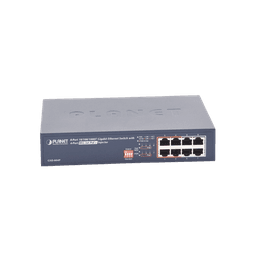 Switch PoE no Administrable, 8 Puertos 10/100/1000 Mbps con 4 Puertos PoE 802.3af/at, Modo Extender Hasta 250 mts
