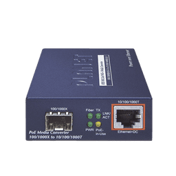 Convertidor IEEE802.3af/at PoE 10/100/1000Base-T a 100/1000X SFP