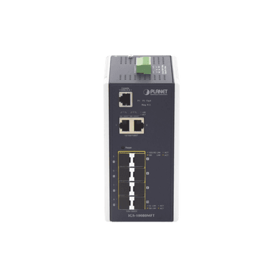 Switch Industrial Administrable L2+, 8 Puertos 1G SFP, 2 Puertos TP Gigabit, (-40 ~75 grados C) 