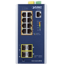 Switch Industrial Administrable Capa2, 8 Puertos Gigabit con PoE+ 802.3at, 2 Puertos SFP de 100/1G y 2 Puertos SFP de 100/1G/2.5G