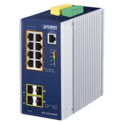 Switch Industrial Administrable Capa2, 8 Puertos Gigabit con PoE+ 802.3at, 2 Puertos SFP de 100/1G y 2 Puertos SFP de 100/1G/2.5G