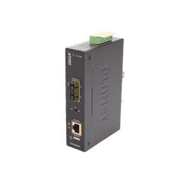 Convertidor de Medios Industrial PoE+ 1000BASE-LX a 10/100/1000BASE-T 802.3at (SC,SM) -20 km