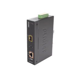 Convertidor de Medios PoE Industrial, Puerto SFP 1000BASE-SX/LX a Puerto RJ45 Gigabit con Salida PoE 802.3at (Hasta 30 W).