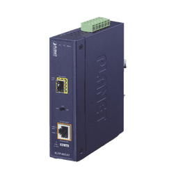 Convertidor de medios industrial PoE+ 1000BASE-SX/LX a 10/100/1000BASE-T 802.3at (mini-GBIC, SFP)