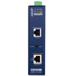 Inyector Industrial, Multi-Gigabit 802.3bt PoE++ / 95W / 2 Puertos RJ45 / 10M/100M/1G/2.5G/5Gbps / IP30 / -40 a 75°C / Montaje en Riel DIN o Pared