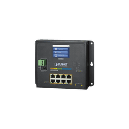 Switch Industrial Flat-Type 8 Puertos Gigabit C/PoE 802.3at, 2 Puertos SFP, LCD