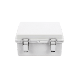 Gabinete de Plástico ABS, Uso en Intemperie IP66 (170 x 220 x 110 mm) Cierre por broche Inoxidable y Permite Cerrado con Candado y Llave (Perno 5mm) No Incluido