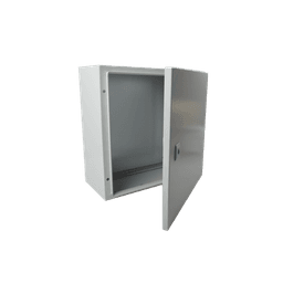 Gabinete de Acero IP66 Uso en Intemperie (400 x 400 x 200 mm) con Placa Trasera Interior de Metal y Compuerta Inferior Atornillable (Incluye Chapa y Llave T).