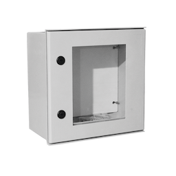 Gabinete de Poliéster IP65 Puerta Transparente, Uso en Intemperie (400 x 400 x 200 mm) con Placa Trasera Interior de Plástico (Incluye Chapa y Llave).