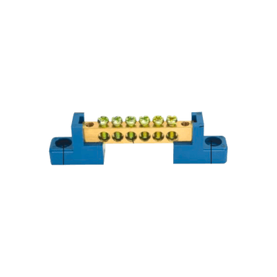 Terminal de CableadoTipo Puente / 6 Orificios / Tornillos M5 / PP Retardante a la Flama / 16 mm² / 80 A / 750 V CA