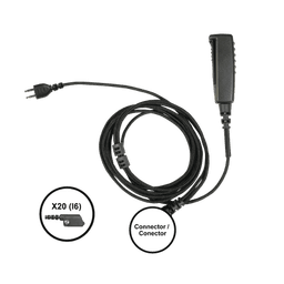 Cable para Micrófono audífono SNAP intercambiable con conector para Radios Icom IC-F3216/4261DS/DT, IC-F52D/62D, IC-F3400/4400DS/DT