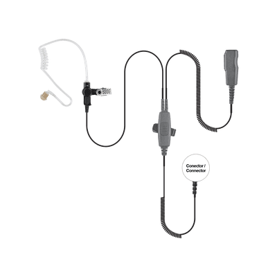 MICRÓFONO AUDÍFONO DE 2 CABLES CON DOBLE PTT P/ MOTOROLA EX-500/ 600/ 600XLS/ GL-2000/ GP-328PLUS/ GP-338PLUS/ PRO-5150 ELITE.