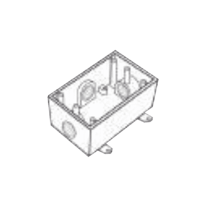 Caja Condulet FS de 3/4" ( 19.05 mm) con cuatro bocas a prueba de intemperie.