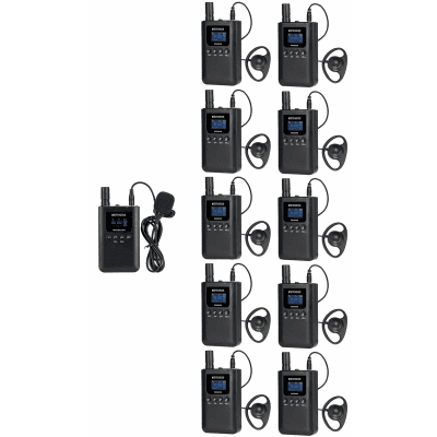 Kit para guía turístico de 1 transmisor y 10 receptores