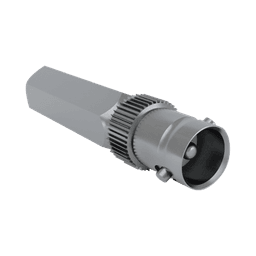 Conector BNC Hembra Roscable por Giro para Cable Coaxial RG-58/U, Níquel/ Plata/ Delrin.