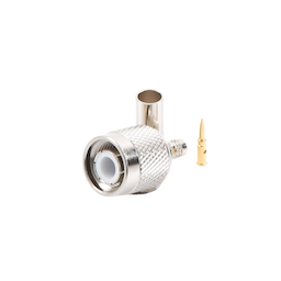 Conector TNC Macho de Anillo Plegable para Cables RG-58/U, RG-142/U, LMR-195, Níquel/ Oro/ Teflón.