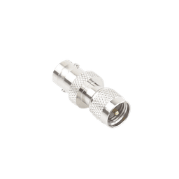 Adaptador en Línea, de Conector Mini UHF Macho a BNC Hembra, Níquel/ Oro/ Teflón.