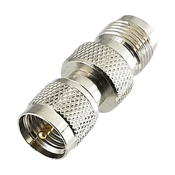 Adaptador en Línea, de Conector Mini UHF Macho a TNC Hembra, Níquel/ Oro/ Teflón.