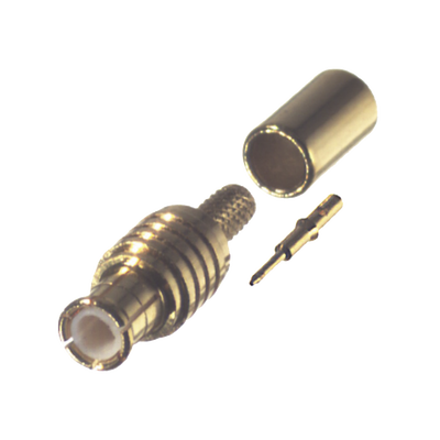 Conector MCX Macho en Línea, de Anillo Plegable en Cable RG-174/U, Oro/ Oro/ Teflón.