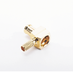 Conector MCX Macho en Ángulo Recto de Anillo Plegable para Cable RG-174/U, 8216, Oro/ Oro/ Teflón.