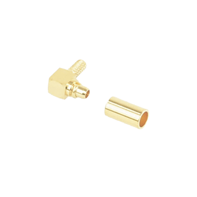 Conector MMCX Macho en A/R de Anillo Plegable para RG-174/U, BELDEN 8216, Oro/ Oro/ Teflón.