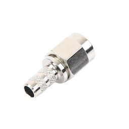 Conector SMA Macho de anillo plegable para cable RG-58/U, Niquel / Oro / Teflón.