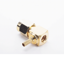 Conector SMA Macho en Ángulo Recto Para RG-174/U, Grupo B, Oro/ Oro/ Teflón.