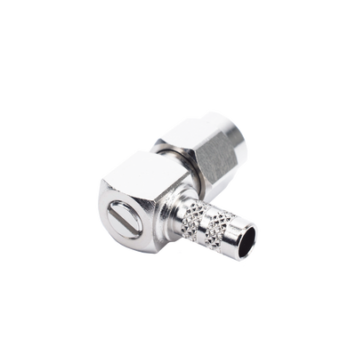 Conector SMA Macho en A/R de anillo plegable para cable RG-142/U.