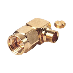 Conector SMA Macho en A/R para Cable Semi-Rígido de 0.141" de Diámetro, Oro/ Oro/ Teflón.